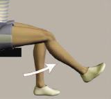 Sitting unsupported knee bends